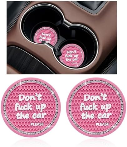 Ziciner 2 Pack Bling Car Cup Holder Coaster, 2.75 Inch Anti-Slip Auto Insert by Ziciner