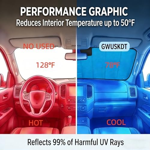 GWUSKDT Car Windshield Sunshade-Thicken 5-Layer Bubble Block Heat and Sun UV - Image 6