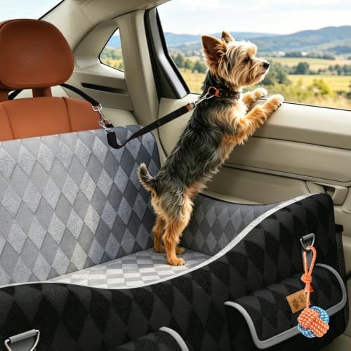 Dog Car Seat for Medium/Large Dogs up to 55lbs, 4-Pocket Storage Memory Foam - Image 5