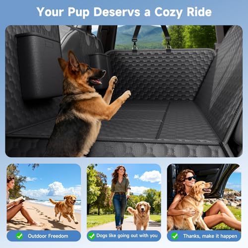 Dog Car Seat Cover for Back Seat Waterproof Oxford Fabric, Hard Bottom Back - Image 6