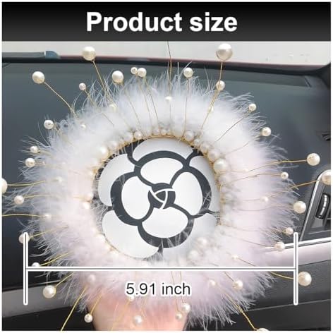Camellia Car Dashboard Anti-Slip Mat, Pearl Feather Auto Dash Phone Hold Sticky - Image 2