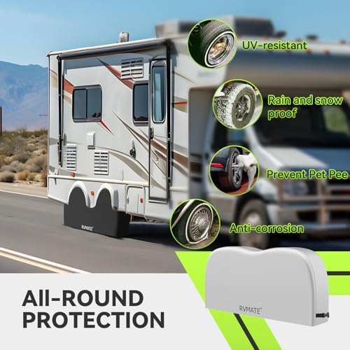 RVMATE RV Tire Covers, Dual Axle Wheel Cover Fits 33"-35" Dia. Tires, 2 Pack - Image 2