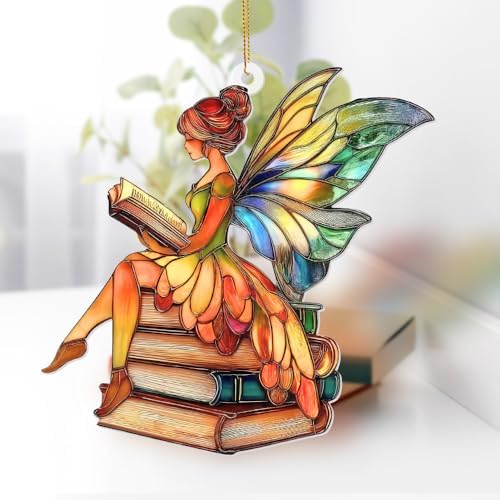 Fairy Stained Glass Style Acrylic Suncatcher, Fairy Ornament Window Hanging - Image 3
