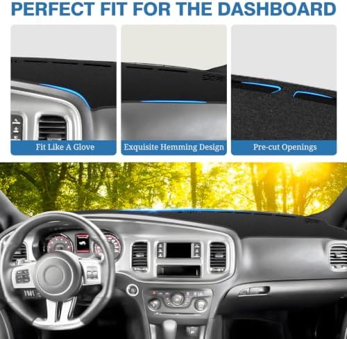 FIILINES Dash Cover for 2011-2022 2023 Dodge Charger LHD, Dashboard Mat - Image 4