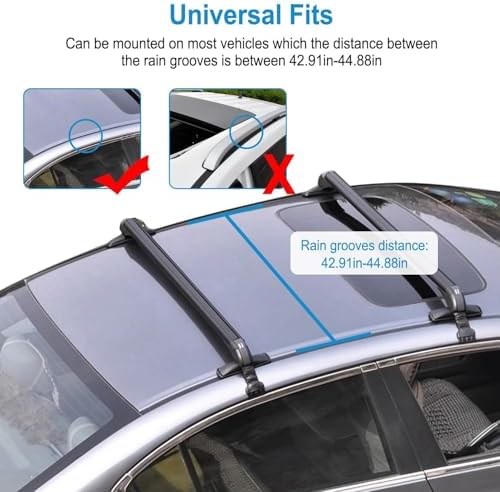 KOCASO Universal Roof Rack Cross Bars, Adjustable Window Frame - Image 2