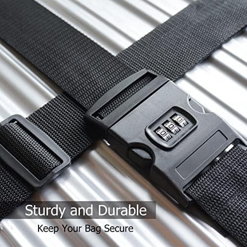 2 PCS Luggage Strap 78" x 2" Suitcase Belts Wide Adjustable Packing Straps - Image 2