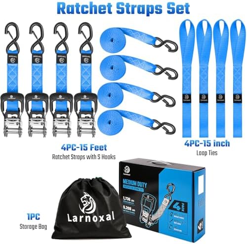 Ratchet Straps 4 Pack, 208LBS Break Strength - Image 5