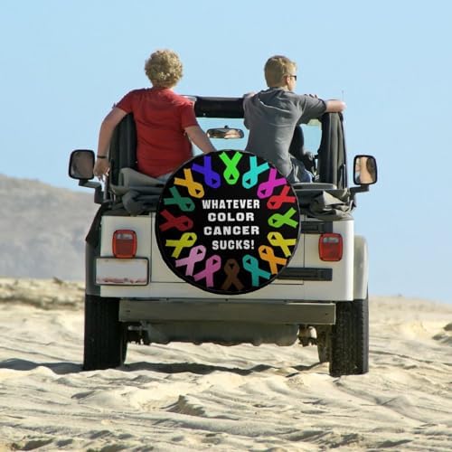 Generic Whatever Color Cancer Sucks Tire Covers, Dust-Proof Weatherproof Wheel - Image 6