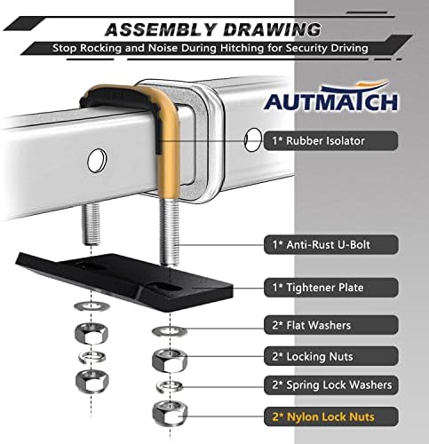 AUTMATCH Hitch Tightener Anti-Rattle Clamp - Image 3