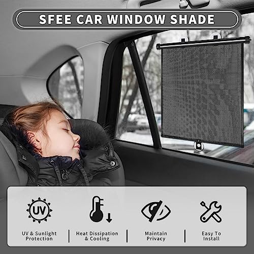 Sfee Car Window Shade for Side Windows, 4 Pack Sun Shade Retractable for Car - Image 2