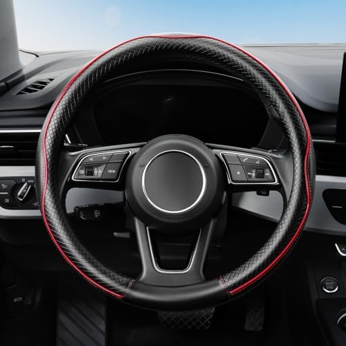 YHONGJT Soft Premium Leather Steering Wheel Cover, Breathable, Non-Slip Grip - Image 3