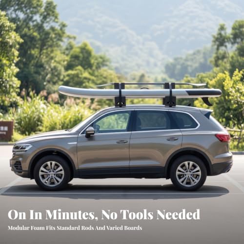 Heavy-Duty Soft Roof Rack Pads Setup, Lightweight, Foam Roof Rack Pads - Image 2