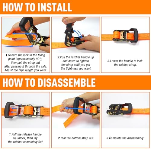 1.5" Wide Orange Heavy Duty Y Strap - Image 4