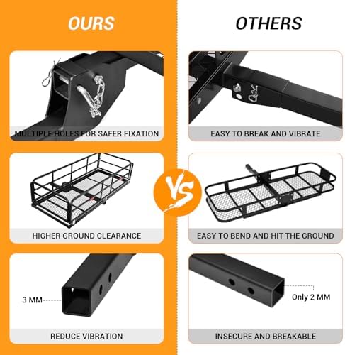 Hitch Cargo Carrier Folding Hitch Mount Cargo Carrier 68 x 39 x 31 Inch - Image 4