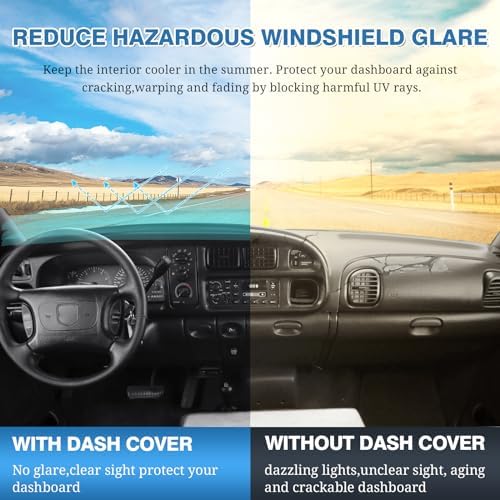 FIILINES Dash Cover for 1998-2001 Dodge Ram 1500 2500 3500, Dashboard Cover Ram - Image 5