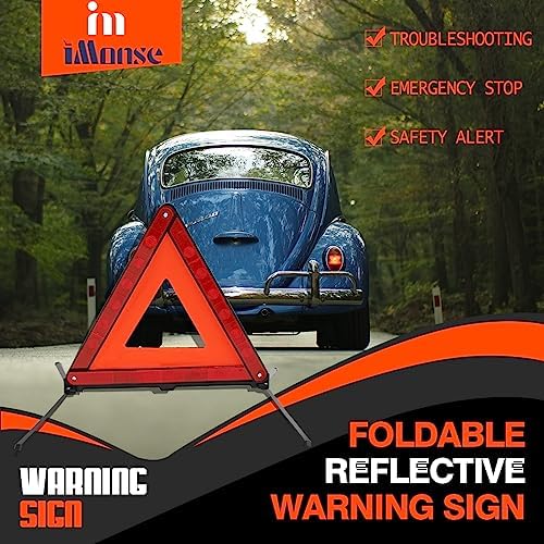 Emergency Roadside Reflective Triangles Warning Safety Kit - Image 3