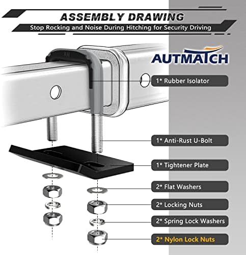 AUTMATCH Hitch Tightener Anti-Rattle Clamp - Image 3