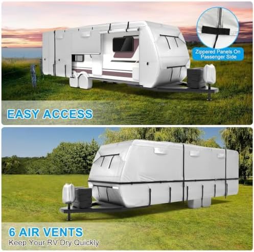 Mofeez Travel Trailer RV Cover 420D Oxford 33'-35' Camper Cover RV Covers - Image 5