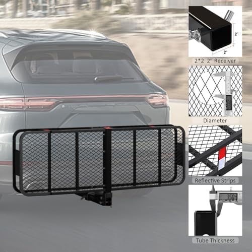 FORWODE 60x20x6 Hitch Carrier for 2 Inch Receiver, 500LB Capacity Hitch Mount - Image 2