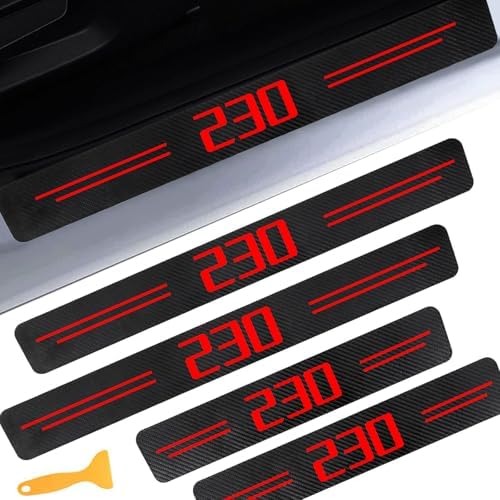 Door Sill Protectors for 2-Serie 230i, Carbon Fiber Leather Front/Rear Door by CHIYLE