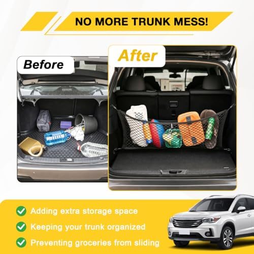 BFXM Cargo Net for SUV, 43.3"x15.7" Dual-Layer Nylon Trunk Net - Image 4