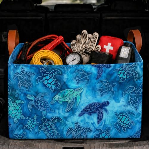 Sea Turtle Car Trunk Organizer 20L Fold Auto Storage Basket by YGQZYYQ