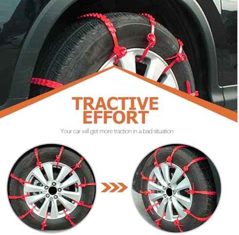 10Pcs Orange Plastic Tire Ties for Car Tire Ice and Mud Traction - Image 3
