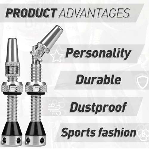 BWSHLF Tubeless Presta Valve Stem 40/44/55/60/65/80/100 mm, Super Light Alloy - Image 3