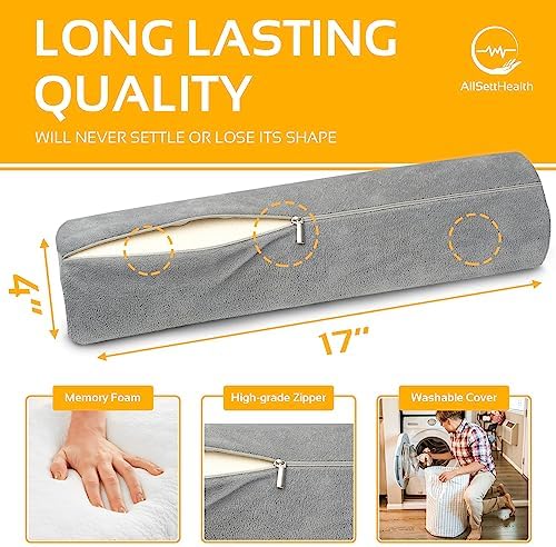 2 Pack Round Bolster Pillow Memory Foam Cervical Neck Roll Pillow Sleeping - Image 3