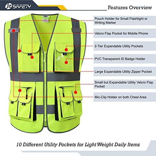 JKSafety Hi Vis Safety Vest for Men Women - Image 4