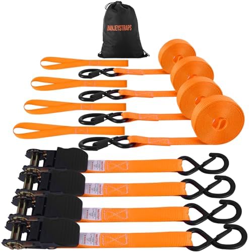 1" x20FT Extra Long Ratchet Straps by Unknown