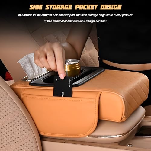 Zpana 4 in 1 Car Center Console Armrest Pillow, Memory Foam, Light Gray - Image 6