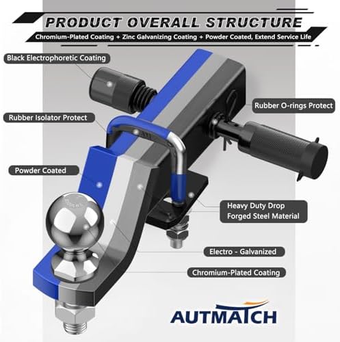 AUTMATCH Trailer Hitch Ball Mount - Image 5
