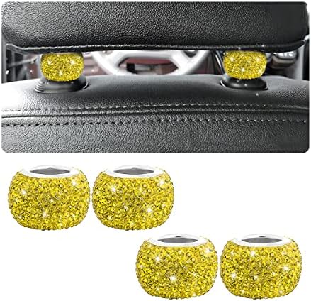 XINLIYA 4 Pack Car Headrest Collars, Bling Car Head Rest Collars Rings Decor by XINLIYA