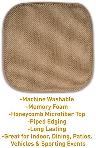 Sweet Home Collection 4 Pack Memory Foam Honeycomb Nonslip Back 16" x16" - Image 3