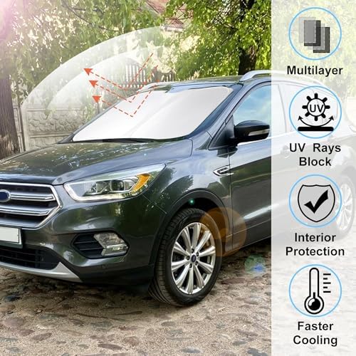 Windshield Sun Shade Sunshade for 2013-2018 2019 Ford Escape - Image 2