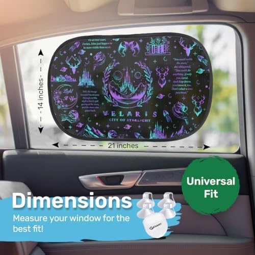 GENANY Purple Fantasy City Car Side Window Sun Shades 2 Piece 21 x 14 Inch - Image 6