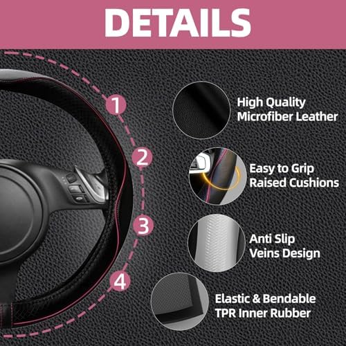 NBTEPEM 10 PCS Leather Car Seat Covers Front Seats Set, 14.5”-15'' Sporty - Image 3