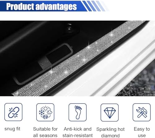 2PCS Car Door Edge Entry Guard, Bling Rhinestone Car Anti-Collision Adhesive - Image 3
