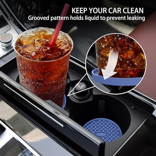ME.FAN Car Cup Coasters Silicone Car Coasters/Cup Mats, Non-Slip Recessed Car - Image 2