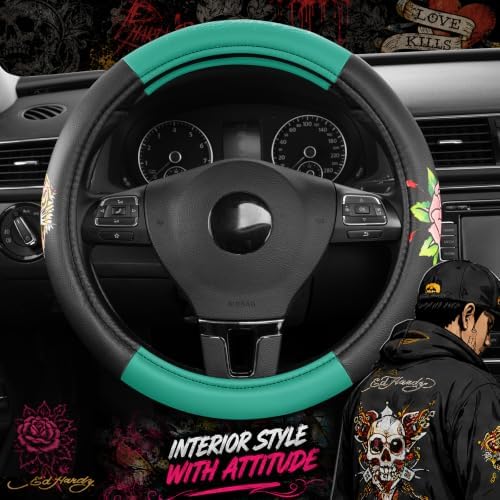 ED HARDY Tiger Print Steering Wheel Cover, Fits 14.5-15.5 Inch Steering Wheels - Image 6