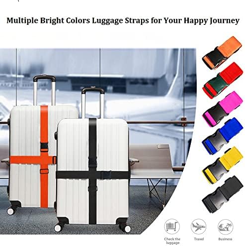 2 Pack Suitcase Straps, Bright Color Adjustable Luggage Belts, TSA Approved - Image 6