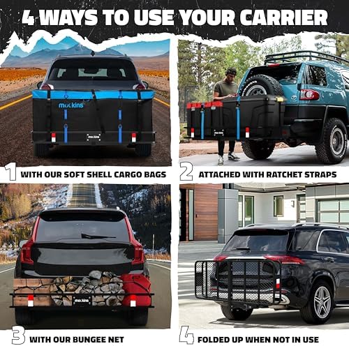Mockins 500 Lbs Cap Folding Trailer Hitch Cargo Carrier - Image 3
