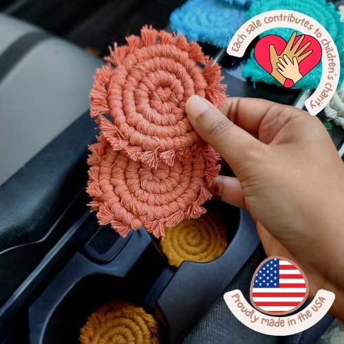 Cotton Car Coasters for Cup Holders, Drink Coaster Holder, Cute cupholder - Image 2