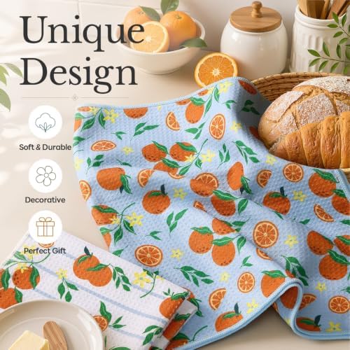 Homaxy Large Waffle Weave Kitchen Towels 2 Pack - Image 3
