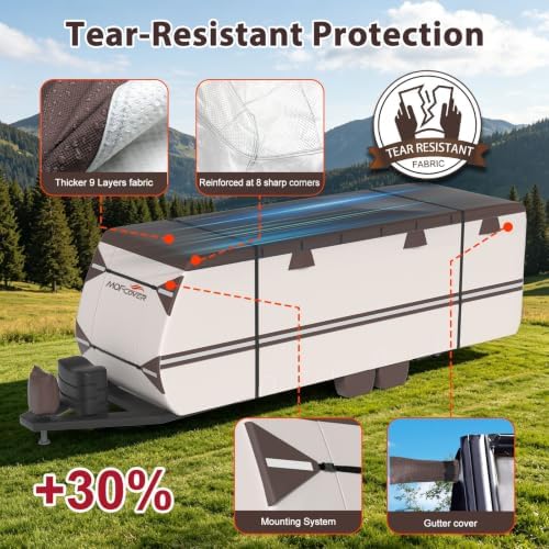 Trailer Cover 24-27 ft 9 Layers Waterproof Camper Cover - Image 4