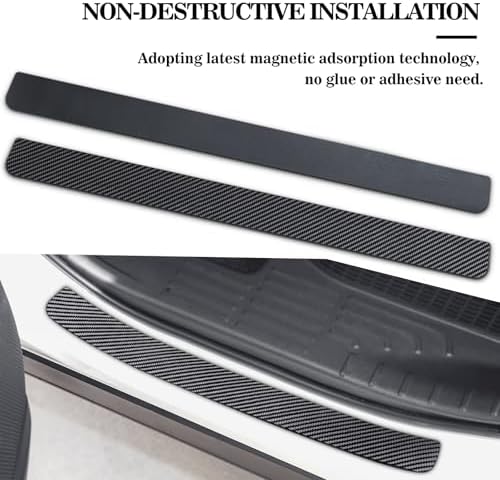 No Adhesive Magnetic Car Door Sill Protector, Anti-Scratch Carbon Fiber Door - Image 5