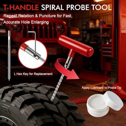 132Pcs Heavy Duty Tire Repair Kit, Professional Tire Plug Kits - Image 6