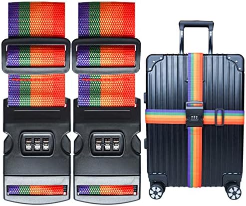 2 PCS Luggage Strap 78" x 2" Suitcase Belts Wide Adjustable Packing Straps by VVEIFO