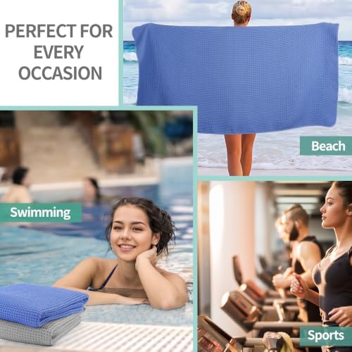 Microfiber Waffle Bath Towels, 4 Pieces, Fast Drying, Lint Free 430 GSM - Image 7